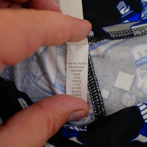 LuLaRoe Tall & Curvey Black Blue "Playing Card" Leggings Mid Rise 29 / 27 Polyes - Picture 6 of 6